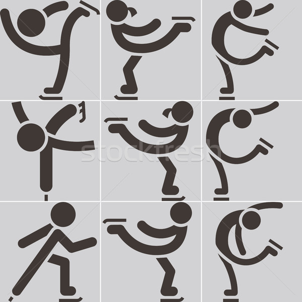 Patinage artistique icône danse sport exercice jeunes [[stock_photo]] © iaRada