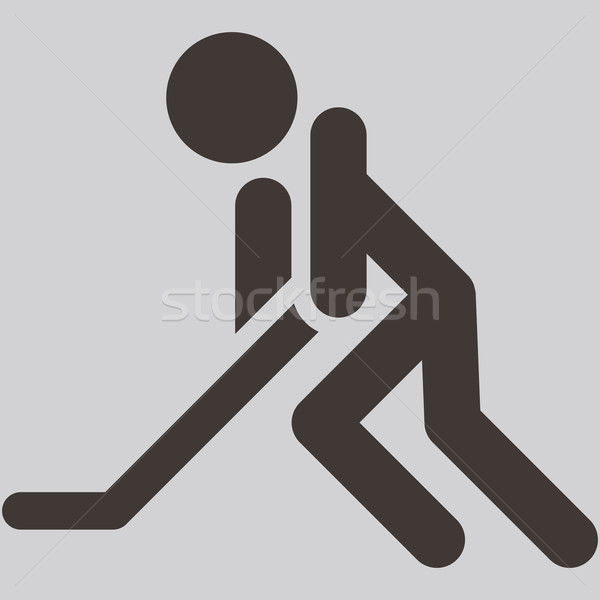 Sports d'hiver icône hockey sport silhouette skate [[stock_photo]] © iaRada