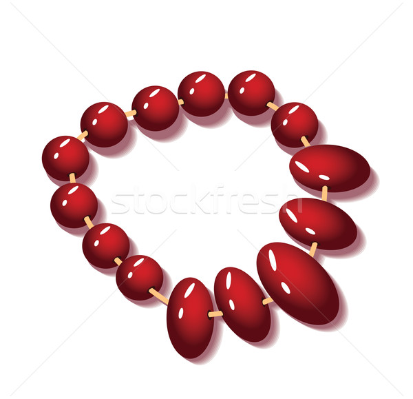 Сток-фото: красный · ожерелье · белый · моде · красивой · гламур