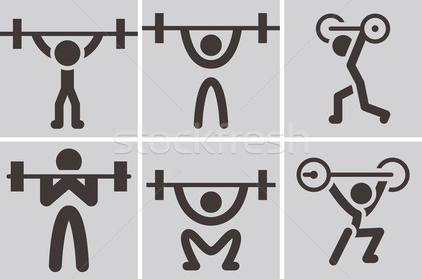 тяжелая атлетика иконки спортивных человека спорт Сток-фото © iaRada