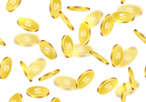 Monede de aur cădere textură izolat alb Imagine de stoc © Iaroslava