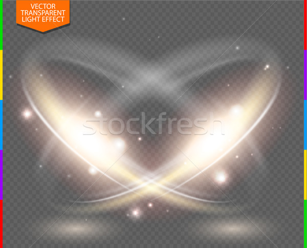 Circular lens flare transparennt light effect. Abstract cross ellipse. Rotational glow line Stock photo © Iaroslava