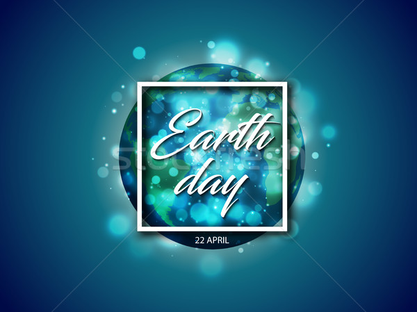 Vector lume glob Planet Earth zi text Imagine de stoc © Iaroslava