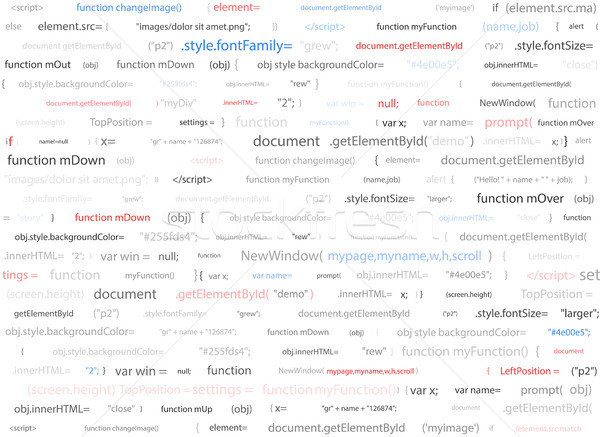 Software web design white background. Site developer javascript programming code. Abstract script Stock photo © Iaroslava