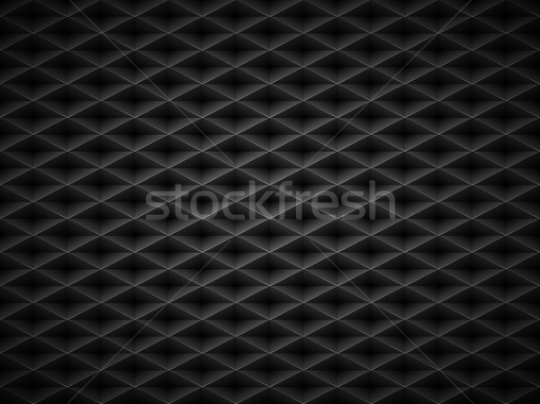 Vector black embossed pattern plastic grid background. Technology diamond shape cell dark geometric  Stock photo © Iaroslava