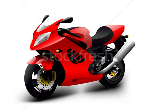 Vector motocicletă ilustrare roşu sportiv izolat Imagine de stoc © Iaroslava