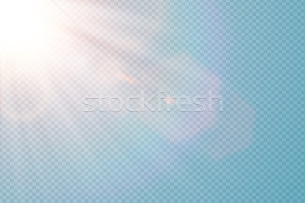 Vector transparent sunlight special lens flare. Abstract diagonal sun translucent light effect Stock photo © Iaroslava