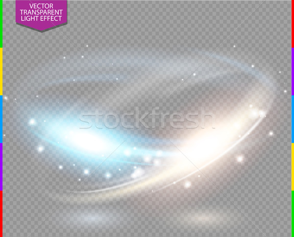 Circular lens flare transparennt light effect. Abstract cross ellipse. Rotational glow line Stock photo © Iaroslava