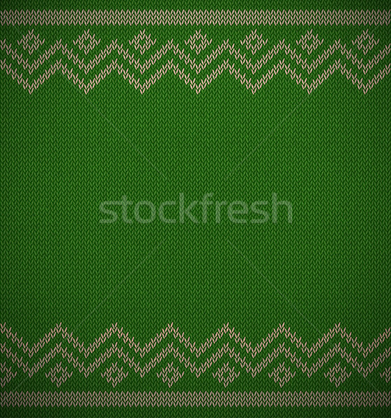 Knit christmas geometric background space for text. Realistic xmas horizontal vector pattern Stock photo © Iaroslava