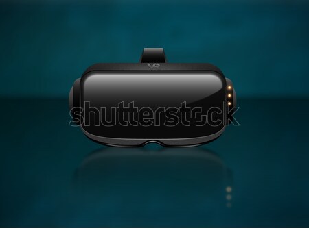 Realistic 3d Virtual Reality Headset Box Closeup front View. Futuristic Innovation digital Stock photo © Iaroslava