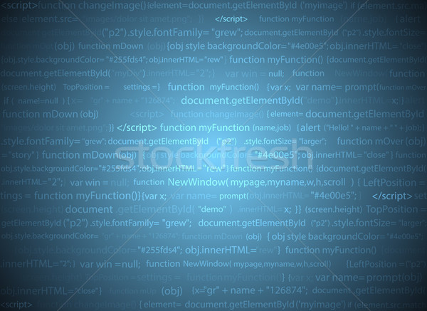 Software web design blue background. Site developer javascript programming code. Abstract computer Stock photo © Iaroslava