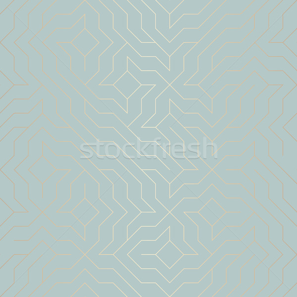 Foto stock: Sem · costura · vetor · geométrico · dourado · linha · padrão