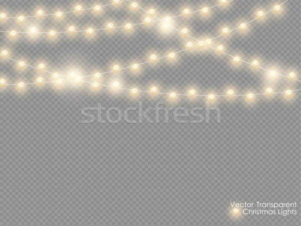 Vector christmas lights isolated on transparent background. Xmas glowing garland Stock photo © Iaroslava