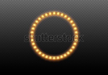 Light bulb circle. Round lights frame on transparent background. Illuminated round realistic casino  Stock photo © Iaroslava