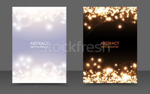 Abstract sparkling Christmas lights magic background set. Vector light and dark glow bright festive  Stock photo © Iaroslava