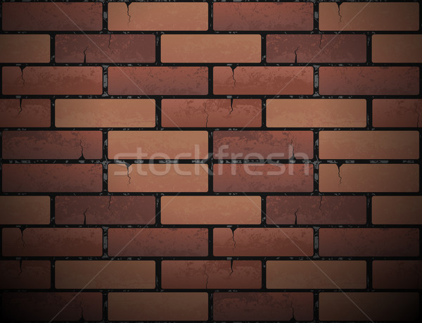 Red brick wall texture background. Vector illustration. Urban backdrop Stock photo © Iaroslava