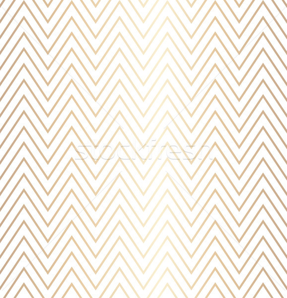 Trendy simple seamless zig zag golden geometric pattern on white background, vector illustration Stock photo © Iaroslava