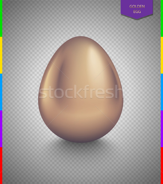 Glossy golden egg isolated on transparent background. Design element for Easter Stock photo © Iaroslava