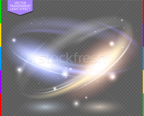 Circular lens flare transparennt light effect. Abstract cross ellipse. Rotational glow line Stock photo © Iaroslava