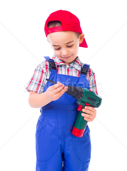 Little handyman with drill Stock photo © icefront