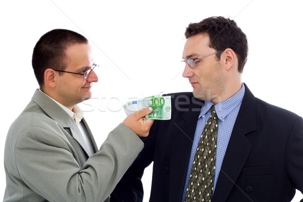 Stock foto: Geschäftsmann · Politiker · Euro · Geld · Hand