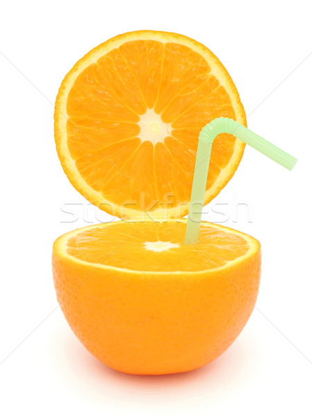 Half orange and straw Stock photo © icefront