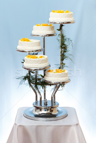 Hochzeitstorte weiß Früchte blau Obst Kuchen Stock foto © icefront