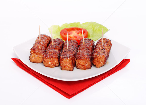 Grilled romanian meat rolls - mititei, mici Stock photo © icefront