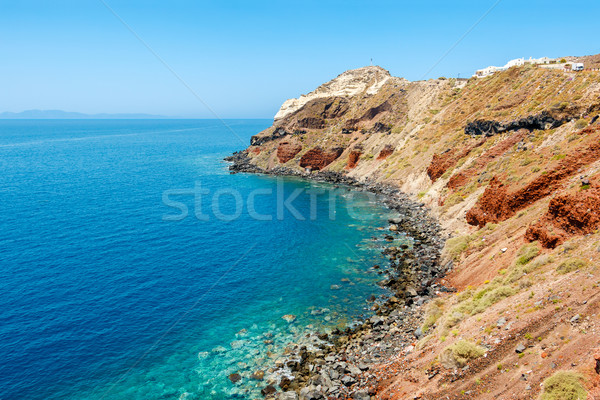Colorful rocky shore on Santorini island, Greece Stock photo © icefront