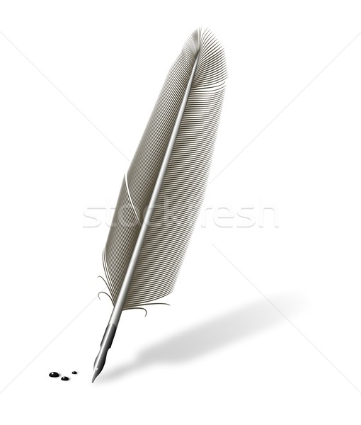 Veer metalen pen illustratie verscheidene inkt Stockfoto © icefront