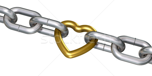 Golden heart in chains Stock photo © icefront