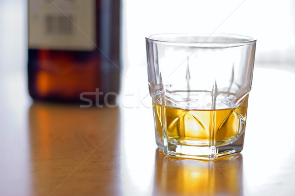 üveg whiskey citromsárga barna üveg asztal Stock fotó © icefront