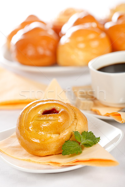 Macro of sweet cake breakfast Stock photo © icefront