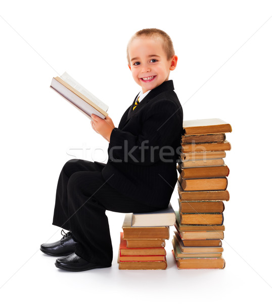 Sabio nino lectura libro retrato funny Foto stock © icefront