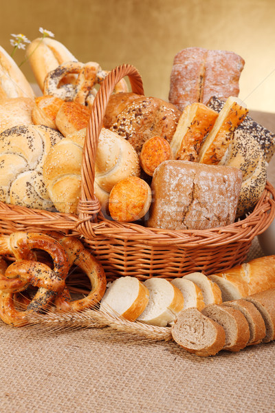 Various baked products in wicker basket Stock photo © icefront