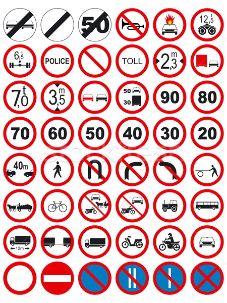 交通 跡象 交通標誌 採集 汽車 藍色 商業照片 © icefront