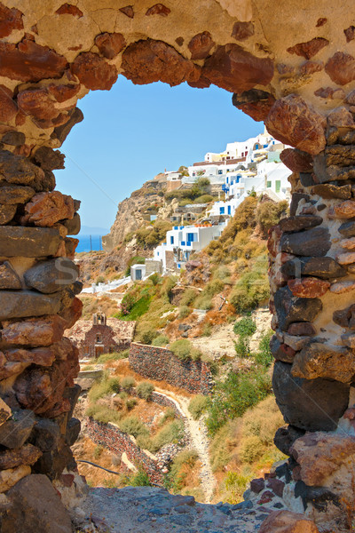 Stok fotoğraf: Görmek · ev · kapı · modern · santorini · adası