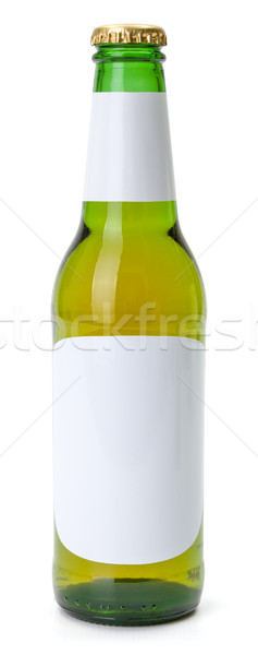 Green beer bottle with white blank labels Stock photo © icefront