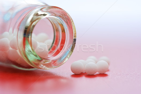 Homeopatikus gyógyszer zárt kilátás kicsi fehér Stock fotó © icefront