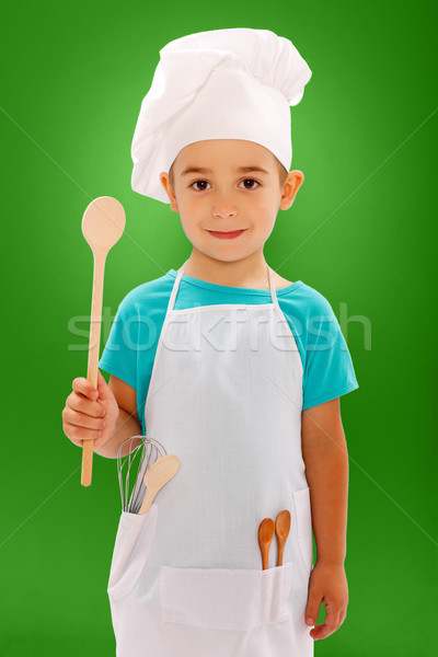 Weinig chef tonen Blauw gelukkig Stockfoto © icefront