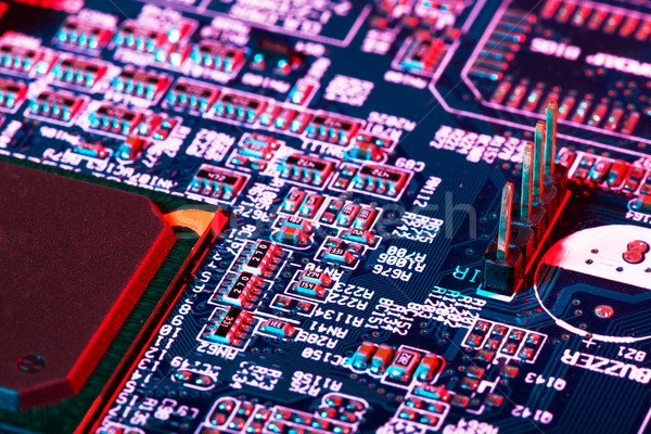 Elektrische onderdelen macro extreme printplaat computer Stockfoto © icefront