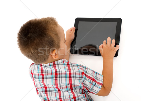 Weinig jongen spelen top Stockfoto © icefront