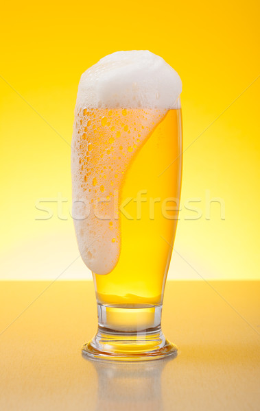 Overflowing pale lager beer Stock photo © icefront