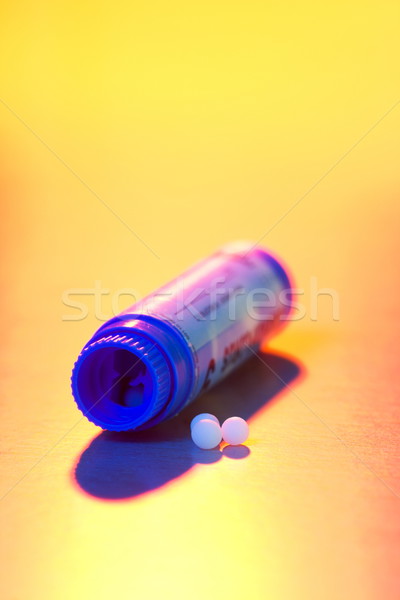 Homeopatikus gyógyszer zárt kilátás színes fény Stock fotó © icefront