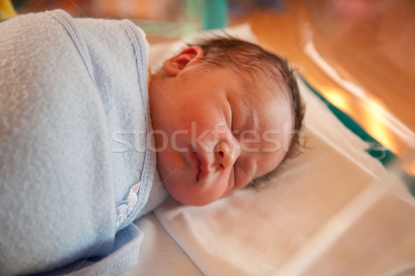 Swaddled new born baby Stock photo © icefront
