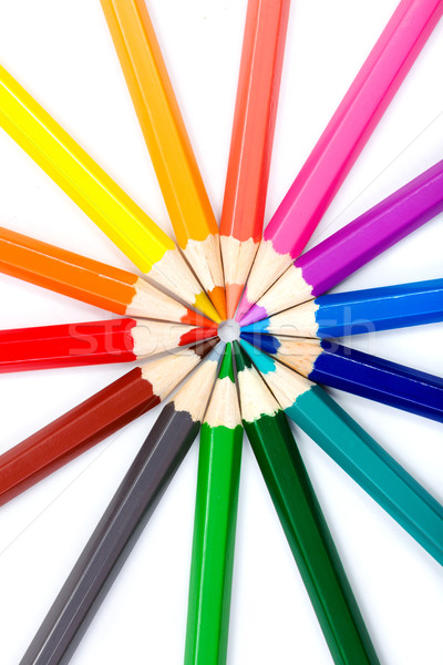 Colorful pencils in radial arrangement Stock photo © icefront