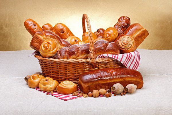 Sweet bakery products in basket Stock photo © icefront
