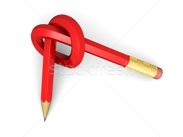 Rot Bleistifte Graphit Bleistift Knoten 3d render Stock foto © icefront