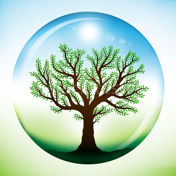 Summer tree inside glass sphere Stock photo © icefront