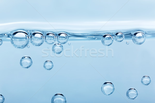 Mineralwasser Oberfläche Seitenansicht Gas Blasen Wasser Stock foto © icefront